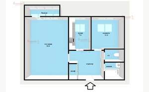 2-к квартира, вторичка, 43м2, 3/9 этаж
