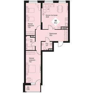 3-к квартира, вторичка, 90м2, 5/25 этаж