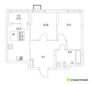 2-к квартира, вторичка, 54м2, 12/30 этаж