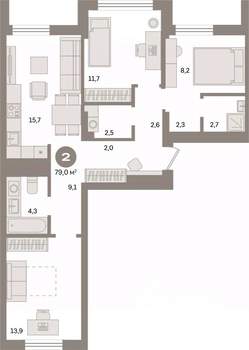3-к квартира, вторичка, 79м2, 9/9 этаж
