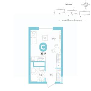 Студия квартира, вторичка, 24м2, 4/20 этаж