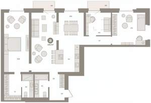 3-к квартира, вторичка, 130м2, 7/16 этаж