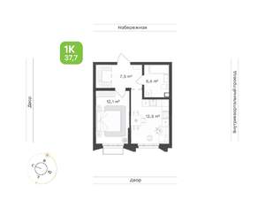 1-к квартира, вторичка, 38м2, 2/24 этаж