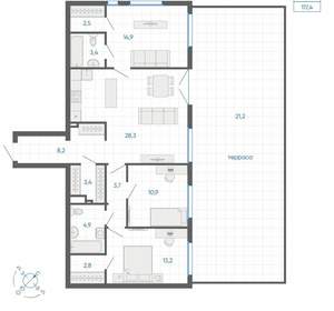 3-к квартира, вторичка, 117м2, 3/32 этаж