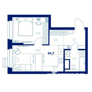 1-к квартира, вторичка, 42м2, 22/32 этаж
