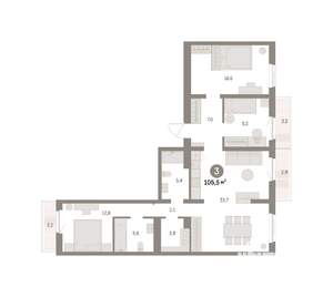3-к квартира, вторичка, 105м2, 4/9 этаж