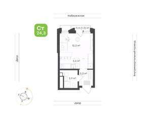 1-к квартира, вторичка, 24м2, 13/24 этаж