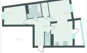 2-к квартира, вторичка, 70м2, 7/25 этаж