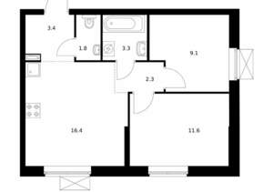 2-к квартира, вторичка, 48м2, 9/24 этаж
