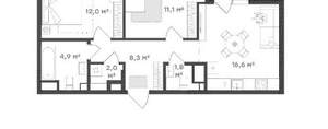 2-к квартира, вторичка, 58м2, 3/24 этаж