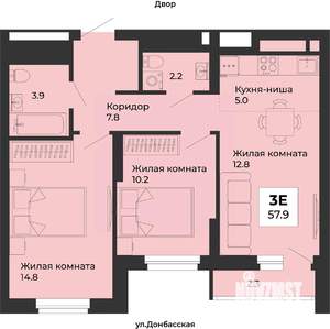 2-к квартира, вторичка, 58м2, 22/25 этаж