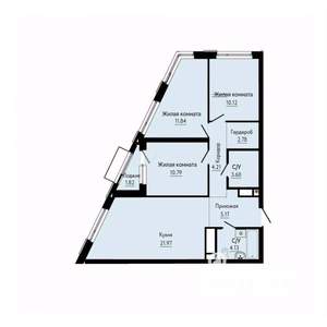 3-к квартира, вторичка, 76м2, 19/30 этаж