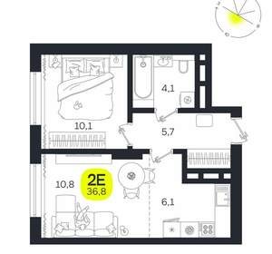 2-к квартира, вторичка, 37м2, 18/27 этаж