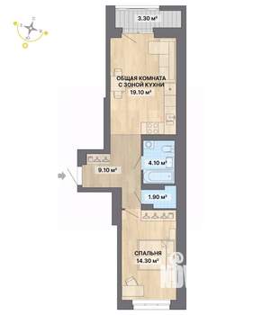 1-к квартира, вторичка, 52м2, 7/26 этаж