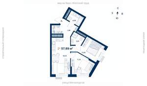 2-к квартира, вторичка, 58м2, 21/31 этаж