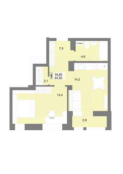 1-к квартира, вторичка, 45м2, 7/30 этаж
