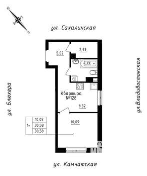 Студия квартира, строящийся дом, 31м2, 11/25 этаж