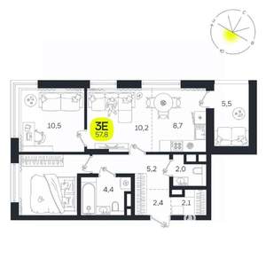 3-к квартира, вторичка, 58м2, 15/27 этаж