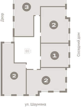 1-к квартира, вторичка, 53м2, 3/15 этаж