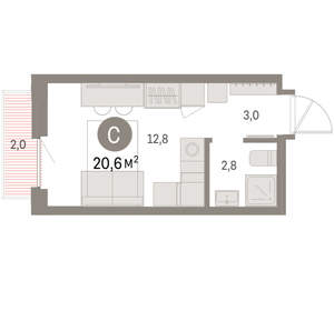 Студия квартира, вторичка, 21м2, 4/9 этаж