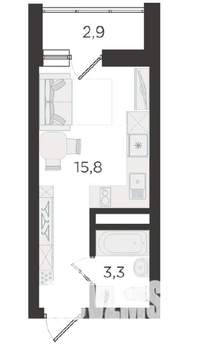 Студия квартира, строящийся дом, 21м2, 5/27 этаж