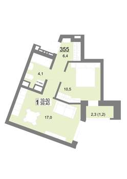 1-к квартира, вторичка, 39м2, 18/18 этаж