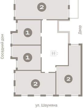 2-к квартира, вторичка, 68м2, 2/15 этаж