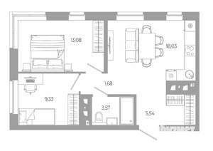 2-к квартира, вторичка, 51м2, 6/24 этаж