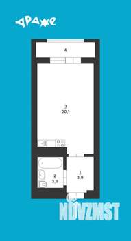Студия квартира, вторичка, 28м2, 12/25 этаж