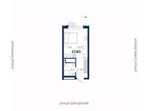 Студия квартира, вторичка, 28м2, 19/20 этаж