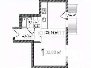 Студия квартира, вторичка, 34м2, 5/9 этаж
