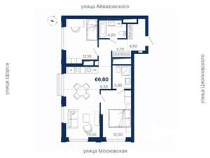2-к квартира, вторичка, 67м2, 17/29 этаж