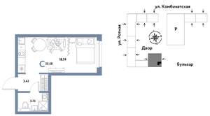 Студия квартира, вторичка, 26м2, 4/21 этаж