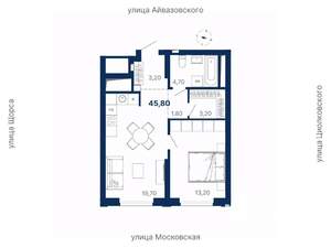 1-к квартира, вторичка, 46м2, 14/29 этаж