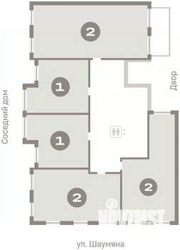 2-к квартира, вторичка, 68м2, 2/9 этаж