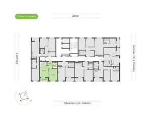 1-к квартира, вторичка, 43м2, 6/17 этаж