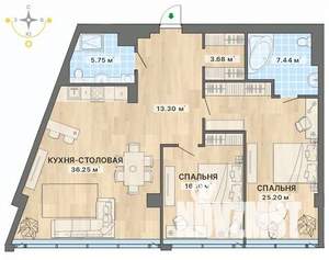 2-к квартира, строящийся дом, 108м2, 11/27 этаж