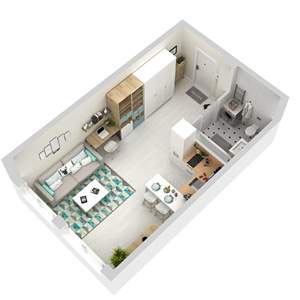 Студия квартира, сданный дом, 31м2, 5/25 этаж