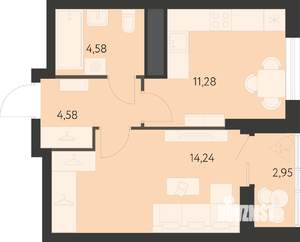 1-к квартира, вторичка, 36м2, 25/25 этаж