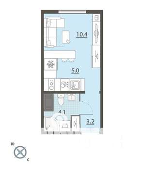 Студия квартира, вторичка, 23м2, 14/24 этаж