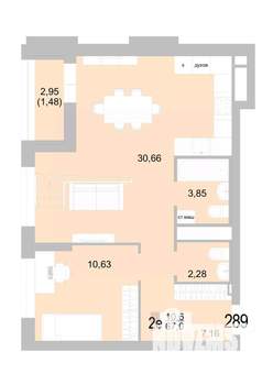 3-к квартира, вторичка, 68м2, 16/16 этаж