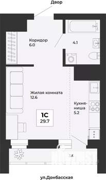 Студия квартира, строящийся дом, 30м2, 13/25 этаж