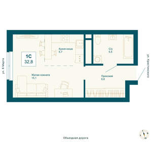 Студия квартира, вторичка, 33м2, 21/21 этаж