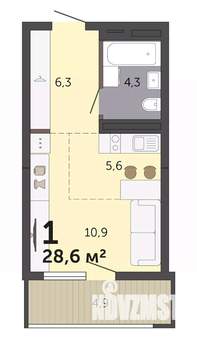 Студия квартира, вторичка, 29м2, 2/19 этаж