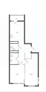 2-к квартира, вторичка, 60м2, 10/19 этаж