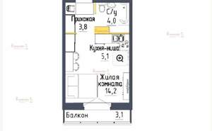Студия квартира, вторичка, 28м2, 7/8 этаж