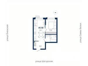 1-к квартира, вторичка, 41м2, 3/20 этаж