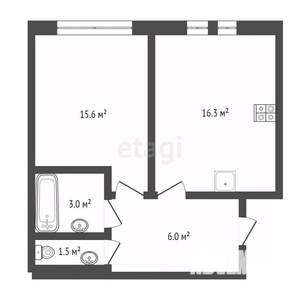1-к квартира, вторичка, 42м2, 19/24 этаж
