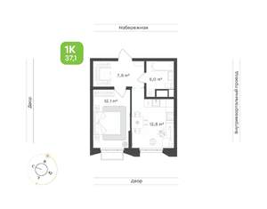 1-к квартира, вторичка, 37м2, 22/24 этаж