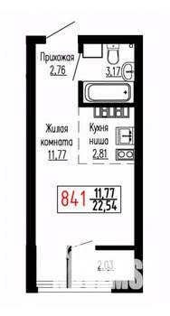 Студия квартира, вторичка, 23м2, 23/27 этаж